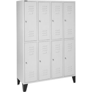 Schäfer Shop Select Kleiderspind, 4×2 Abt., m. Füßen, Zylinderschloss, Tür lichtgrau