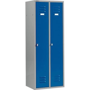 Schäfer Shop Select Kleiderspind mit 2 Abteilen, Drehriegelverschluss, hellsilber/enzianblau Schäfer Shop Select Kleiderspind mit 2 Abteilen, Drehriegelverschluss, hellsilber/enzianblau