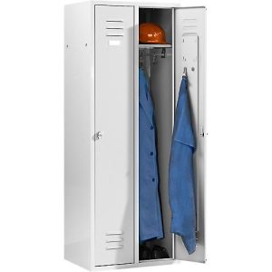 Schäfer Shop Select Kleiderspind mit 2 Abteilen, Drehriegelverschluss, lichtgrau/lichtgrau
