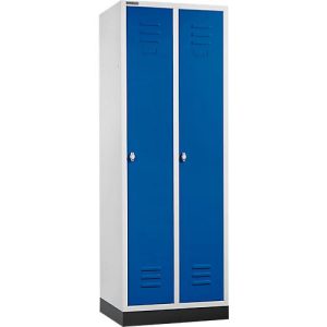 Schäfer Shop Select Kleiderspind, mit 2 Abteilen, mit Sockel, Drehriegelverschluss, lichtgrau/enzianblau