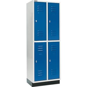 Schäfer Shop Select Kleiderspind, mit 2 x 2 Abteilen, 300 mm, mit Sockel, Drehriegelverschluss, Tür enzianblau Schäfer Shop Select Kleiderspind, mit 2 x 2 Abteilen, 300 mm, mit Sockel, Drehriegelverschluss, Tür enzianblau