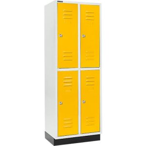 Schäfer Shop Select Kleiderspind, mit 2 x 2 Abteilen, 300 mm, mit Sockel, Zylinderschloss, Tür rapsgelb Schäfer Shop Select Kleiderspind, mit 2 x 2 Abteilen, 300 mm, mit Sockel, Zylinderschloss, Tür rapsgelb