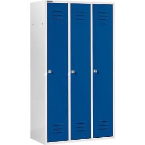 Schäfer Shop Select Kleiderspind mit 3 Abteilen, Zylinderschloss, lichtgrau/enzianblau Schäfer Shop Select Kleiderspind mit 3 Abteilen, Zylinderschloss, lichtgrau/enzianblau