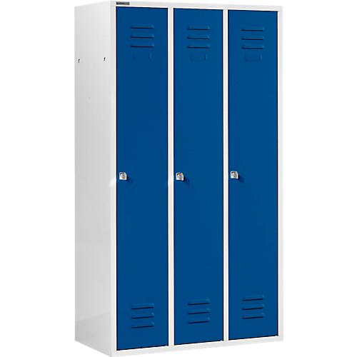 Schäfer Shop Select Kleiderspind mit 3 Abteilen, Zylinderschloss, lichtgrau/enzianblau