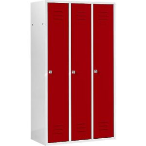 Schäfer Shop Select Kleiderspind mit 3 Abteilen, Zylinderschloss, lichtgrau/rot Schäfer Shop Select Kleiderspind mit 3 Abteilen, Zylinderschloss, lichtgrau/rot