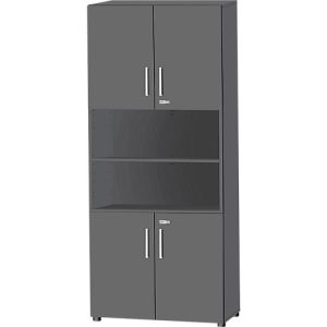Schäfer Shop Select Kombischrank SET UP, 6 OH, B 800 x T 420 x H 2240 mm, graphit/graphit