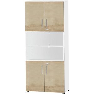 Schäfer Shop Select Kombischrank SET UP, 6 OH, B 800 x T 420 x H 2240 mm, weiß/WildWildeiche