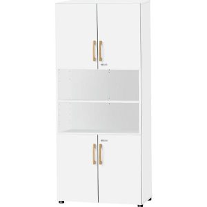 Schäfer Shop Select Kombischrank Start Off Wood, 6 OH, abschließbar, B 800 x T 420 x H 2240 mm, Holz, weiß