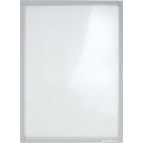 Schäfer Shop Select Magnetrahmen, für A4-Dokumente, UV-beständige PET-Folie, grau, 4 Stück