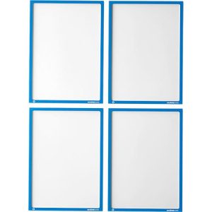 Schäfer Shop Select Magnetrahmen Recycling, für A4-Dokumente, UV-beständige aus bis zu 85% recycelter PET-Folie, blau, 4 Stück