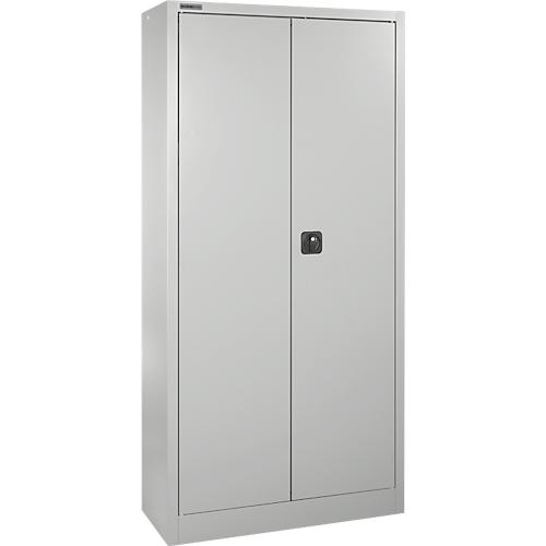 Schäfer Shop Select Materialschrank MS 2409, mit Lochrasterwänden auf ganzer Höhe, bis 50 kg/Fachboden, B 950 x T 400 x H 1935 mm, lichtgrau/lichtgrau