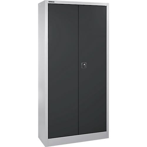 Schäfer Shop Select Materialschrank MS 2409, mit Lochrasterwänden auf ganzer Höhe, bis 50 kg/Fachboden, B 950 x T 400 x H 1935 mm, weißaluminium/anthrazitgrau