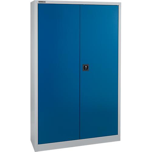 Schäfer Shop Select Materialschrank MS 2412, H 1935 mm, Leergehäuse, weißaluminium RAL 9006/enzianblau
