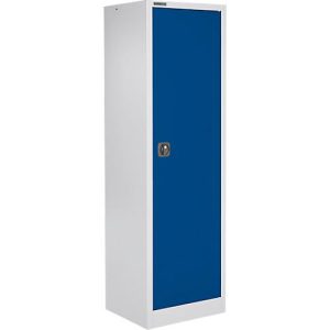 Schäfer Shop Select Materialschrank MS 2506, mit 4 Böden, B 600 x T 500 x H 1935 mm, Feinblech, lichtgrau/enzianblau