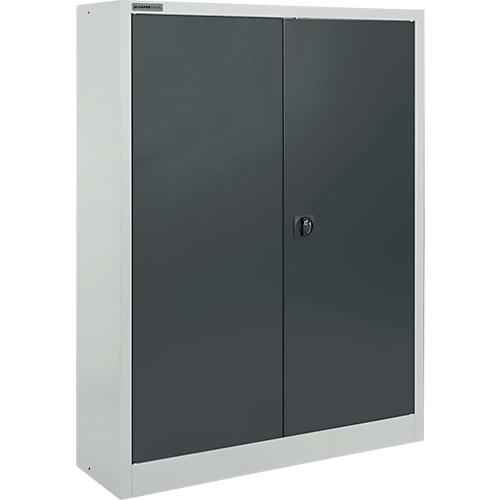 Schäfer Shop Select Materialschrank MSI 16409i, B 950 x T 400 x H 1535 mm, 3 Böden, Stahl, lichtgrau/anthrazitgrau