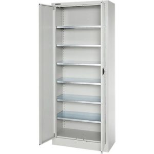 Schäfer Shop Select Materialschrank MSI 2409, Stahl, 6 Fachböden, B 950 x T 400 x H 1935 mm, lichtgrau