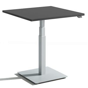 Schäfer Shop Select Monosäulen-Beistelltisch Start Off, elektrisch höhenverstellbar, B 800 x T 800 mm, graphit