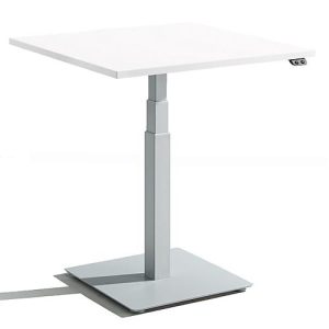 Schäfer Shop Select Monosäulen-Beistelltisch Start Off, elektrisch höhenverstellbar, B 800 x T 800 mm, weiß