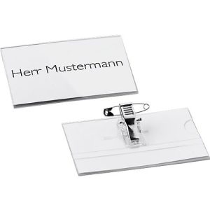 Schäfer Shop Select Namensschilder mit Kombiklemme, 54 x 90 mm, 25 Stück