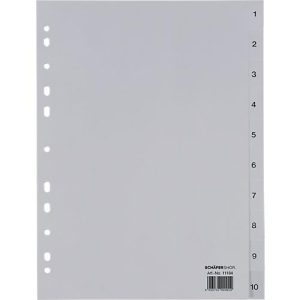 Schäfer Shop Select Ordnerregister, für DIN A4, numerisch, 10 Fächer, Polypropylen, grau Schäfer Shop Select Ordnerregister, für DIN A4, numerisch, 10 Fächer, Polypropylen, grau