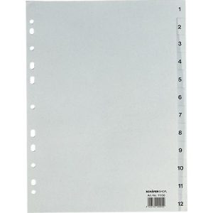 Schäfer Shop Select Recycling-Register DIN A4, Zahlen 1-12, einzeln