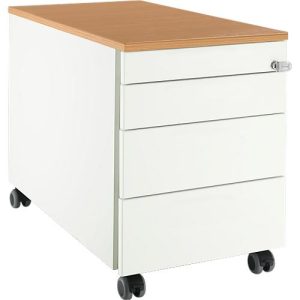 Schäfer Shop Select Rollcontainer 1233, 3 Schubladen, Utensilienauszug, mit Griffnut, weiß/Buche-Dekor Schäfer Shop Select Rollcontainer 1233, 3 Schubladen, Utensilienauszug, mit Griffnut, weiß/Buche-Dekor