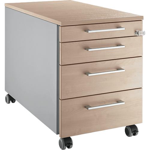 Schäfer Shop Select Rollcontainer 1233, mit Griff eckig, weißalu//Eiche-Dekor