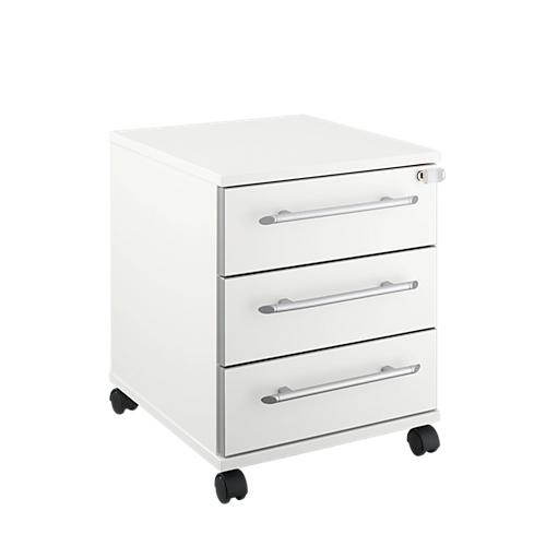 Schäfer Shop Select Rollcontainer Moxxo IQ 333, 3 Schübe, B 410 x T 495 x H 510 mm, abschließbar, weiß