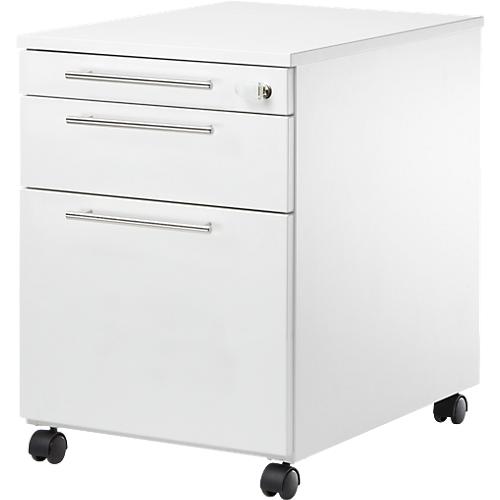 Schäfer Shop Select Rollcontainer Start Off 126, Utensilien-, Hängeregisterauszug, Schublade, abschließbar, B 432 x T 580 x H 595 mm, weiß/weiß