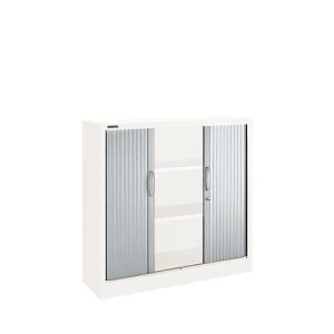 Schäfer Shop Select Rollladenschränke, 3 Ordnerhöhen, B 1200 mm, weiß/alusilber