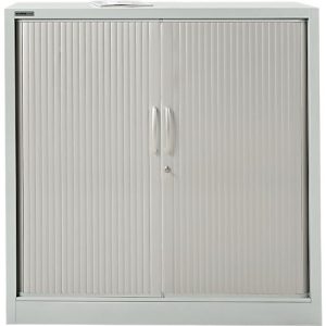 Schäfer Shop Select Rollladenschrank MS iCONOMY, Stahl, 3 Ordnerhöhen, B 1200 x T 400 x H 1215 mm, lichtgrau RAL 7035
