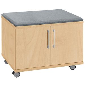 Schäfer Shop Select Rollschrank, mit Sitzfunktion, B 800 x T 450 x H 590 mm, Ahorn-Dekor