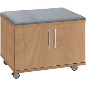 Schäfer Shop Select Rollschrank, mit Sitzfunktion, B 800 x T 450 x H 590 mm, Kirsche Romana-Dekor