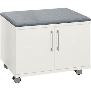 Schäfer Shop Select Rollschrank, mit Sitzfunktion, B 800 x T 450 x H 590 mm, weiß
