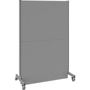Schäfer Shop Select Schallschutz Stellwand, mobil, Grundfeld, mit 2 Füßen & Doppelrollen, B 1250 x T 740 x H 2000 mm, staubgrau RAL 7037