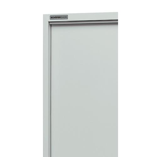 Schäfer Shop Select Schiebetürenschrank, mit 5 Einlegeböden, B 1200 x T 400 x H 1950 mm, Stahl, lichtgrau