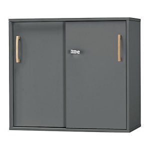 Schäfer Shop Select Schiebetürenschrank Start Off Wood, 2 OH, abschließbar, B 800 x T 420 x H 726 mm, Holz, graphit