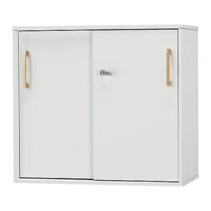 Schäfer Shop Select Schiebetürenschrank Start Off Wood, 2 OH, abschließbar, B 800 x T 420 x H 726 mm, Holz, lichtgrau