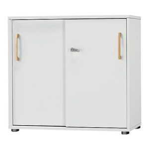 Schäfer Shop Select Schiebetürenschrank Start Off Wood, 2 OH, abschließbar, Holz, B 800 x T 420 x H 788 mm, lichtgrau