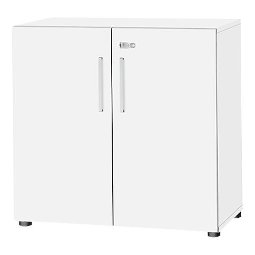 Schäfer Shop Select Schrank SET UP, 2 OH, abschließbar, B 800 x T 420 x H 788 mm, weiß/weiß