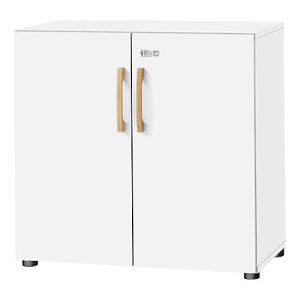 Schäfer Shop Select Schrank Start Off Wood, 2 OH, abschließbar, B 800 x T 420 x H 788 mm, Holz, weiß