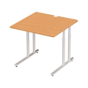 Schäfer Shop Select Schreibtisch COMBITEC, Quadrat, C-Fuß, B 800 x T 800 x H 677-817 mm, Buche/weißaluminium Schäfer Shop Select Schreibtisch COMBITEC, Quadrat, C-Fuß, B 800 x T 800 x H 677-817 mm, Buche/weißaluminium