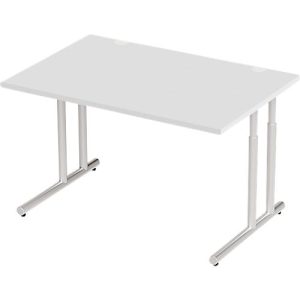 Schäfer Shop Select Schreibtisch COMBITEC, Rechteck, C-Fuß, B 1200 x T 800 x H 677-817 mm, lichtgrau/weißaluminium Schäfer Shop Select Schreibtisch COMBITEC, Rechteck, C-Fuß, B 1200 x T 800 x H 677-817 mm, lichtgrau/weißaluminium