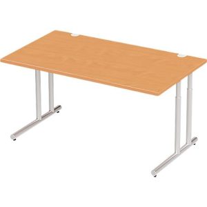 Schäfer Shop Select Schreibtisch COMBITEC, Rechteck, C-Fuß, B 1600 x T 800 x H 677-817 mm, Buche/weißaluminium Schäfer Shop Select Schreibtisch COMBITEC, Rechteck, C-Fuß, B 1600 x T 800 x H 677-817 mm, Buche/weißaluminium
