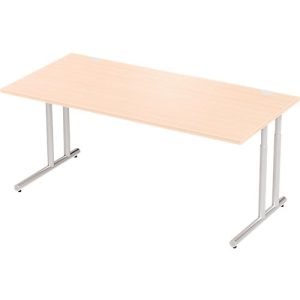 Schäfer Shop Select Schreibtisch COMBITEC, Rechteck, C-Fuß, B 1800 x T 800 x H 677-817 mm, Ahorn/weißaluminium Schäfer Shop Select Schreibtisch COMBITEC, Rechteck, C-Fuß, B 1800 x T 800 x H 677-817 mm, Ahorn/weißaluminium