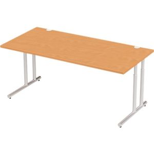 Schäfer Shop Select Schreibtisch COMBITEC, Rechteck, C-Fuß, B 1800 x T 800 x H 677-817 mm, Buche/weißaluminium Schäfer Shop Select Schreibtisch COMBITEC, Rechteck, C-Fuß, B 1800 x T 800 x H 677-817 mm, Buche/weißaluminium