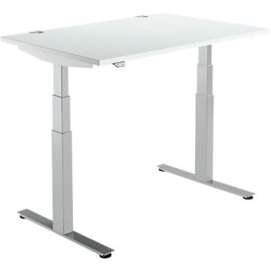 Schäfer Shop Select Schreibtisch DRIVE UP 2, elektrisch höhenverstellbar, Rechteck, T-Fuß, B 1200 x T 800 x H 630-1290 mm, lichtgrau/weißaluminium Schäfer Shop Select Schreibtisch DRIVE UP 2, elektrisch höhenverstellbar, Rechteck, T-Fuß, B 1200 x T 800 x H 630-1290 mm, lichtgrau/weißaluminium