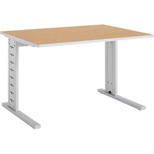Schäfer Shop Select Schreibtisch Moxxo IQ, Rechteck, C-Fuß, B 1200 x T 800 x H 735 mm, Buche-Dekor