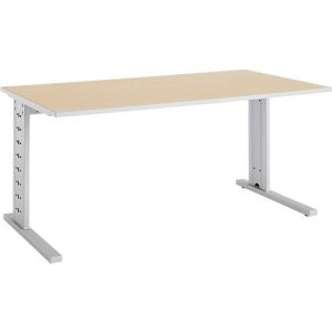 Schäfer Shop Select Schreibtisch Moxxo IQ, Rechteck, C-Fuß, B 1600 x T 800 x H 735 mm, Ahorn-Dekor