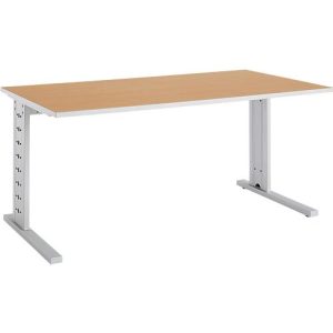 Schäfer Shop Select Schreibtisch Moxxo IQ, Rechteck, C-Fuß, B 1600 x T 800 x H 735 mm, Buche-Dekor